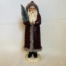 Vintage 17 Inch Ragon House Burgundy Belsnickle with Tree, Never Displayed!