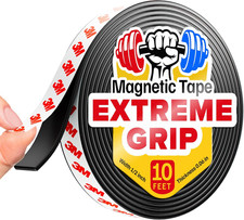 Super Sticky Magnetic Tape (10 Feet X 1/2 Inch) - Stong Magnet Strip with Adhesi