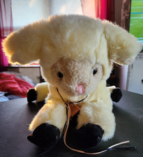 Vintage Chosun Lamb Plush Stuffed Animal Sheep Easter Cream Black Hooves 15"