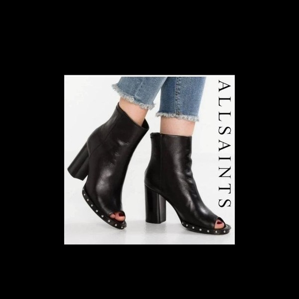 Women AllSaints Boots Black Leather 39