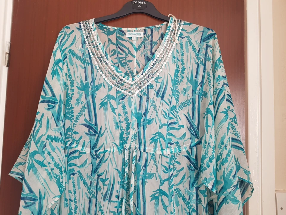 Debenhams The Collection Roman Green Floral Print Blouse  Size 10 Sequins - Image 3 of 4