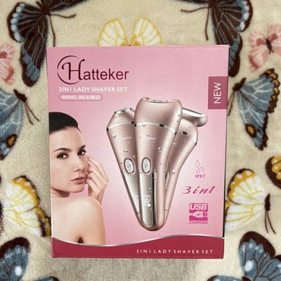 Hatteker 3-in-1 Rechargeable Cordless Wet/Dry Body Shaver RSCX-9612 Pink USB