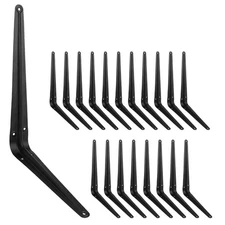 20 Pack 12 Inch Heavy Duty Black Iron Metal Floating Shelves Bracket, L Corne...