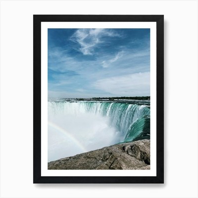 Regenbogen über den Niagarafällen Kunstdruck gerahmtes Wandbild Poster Leinwanddruck Bild