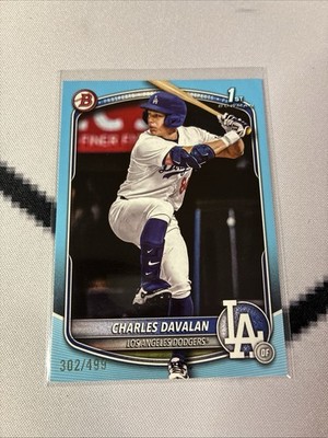 2025 Bowman Draft #BDC96 Charles Davalan 1st Bowman /499 Sky Blue 