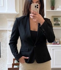 Ann Taylor Black Lined Blazer Women's Size 2 Regular Button Collared Pockets