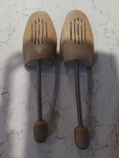 VTG Pre-1990 Wooden Shoe Trees Stretchers Tension Spring Mens Small