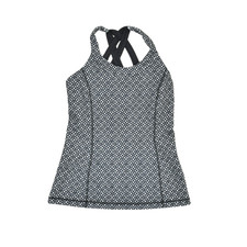Lululemon Women's Black White Pattern Built-In Bra Tank Top Size 6