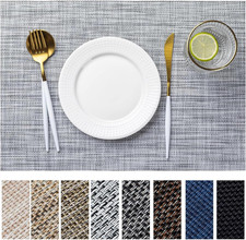 Placemats Set of 4 Vinyl/Plastic Woven Place Mats for Kitchen Table Indoor/Outdo
