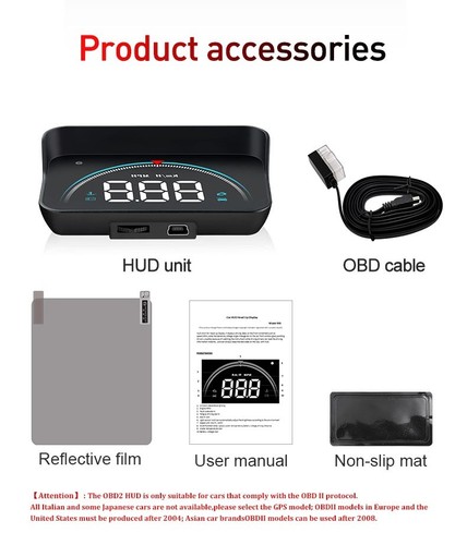 M8 HUD Car Head-up Display obd2 Vehicle LED Digital Projection Speedometer - Picture 13 of 18