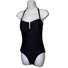 DKNY Women's Swimsuit One-Piece Black SIZE M NEW