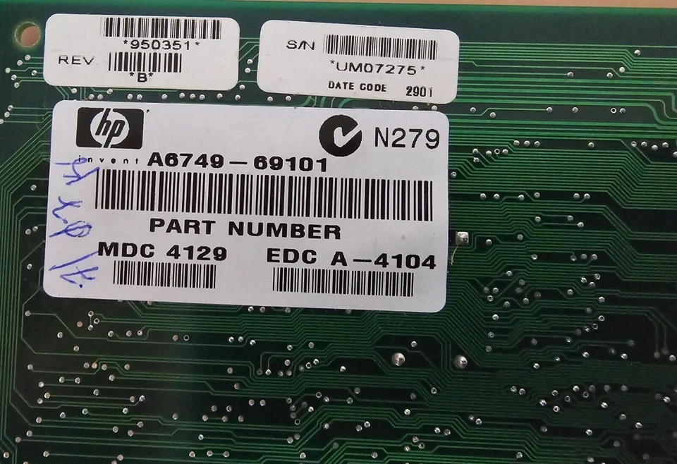 HP A6749-69101 Single Port MUX PC1 Multiplex Interface Board. - Image 3 of 3