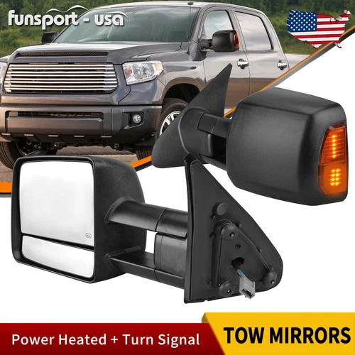 Towing Mirrors for 2007- 2017 Toyota Tundra 08-17 Sequoia Power Heated w/ Signal