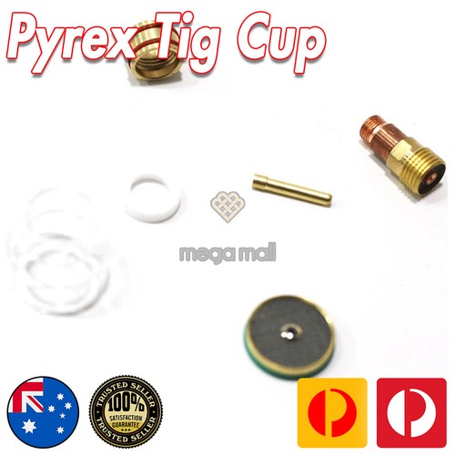 Pyrex Tig Cup Gas Lens Kit Welding WP-9/20 & WP-17/18/26 1.6mm and 2.4mm - Picture 5 of 6