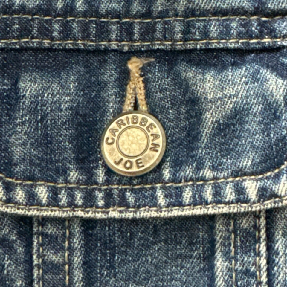 CHAQUETA VAQUERA VINTAGE CARIBEÑA Joe cj azul para mujer talla M Foto 4 de 4
