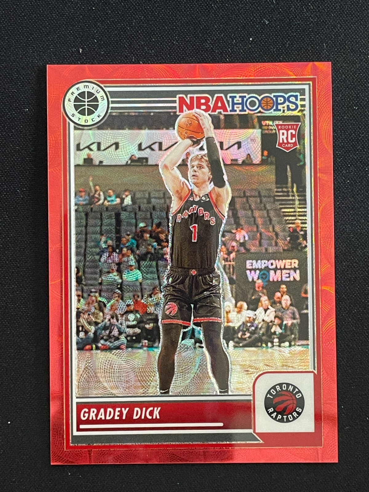 Gradey Dick 2023-24 Panini NBA Hoops Premium Stock RC Red Prizm 44/88 #251