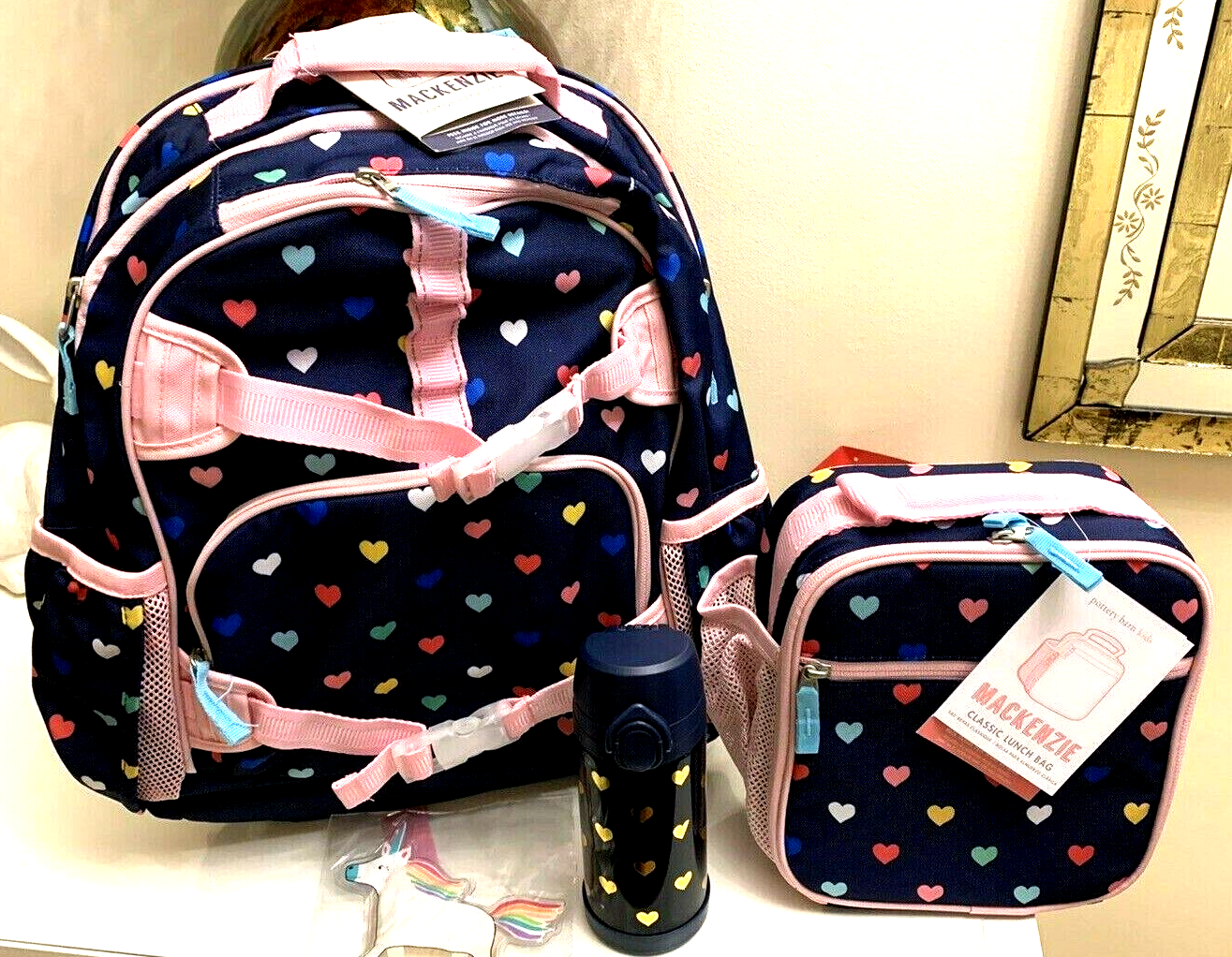 PONY Scuola Ceramica Fienile Disney GRANDE ZAINO PRANZO ACQUA Cuore Viaggio Bambina Borsa ? .