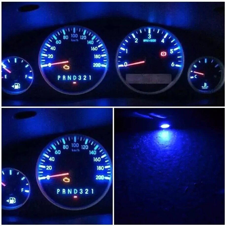 (20 piezas) Bombillas LED para instrumentos T4 T4.2 Luz 1SMD Neo Cuña Calibre Tablero Luces Azul Foto 3 de 4