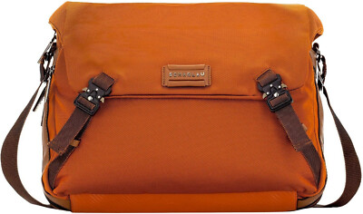 Scharlau Umhängetasche Orange Leder Herren First Class Air 40x32x14cm eUVP 239  