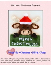 Merry Christmoose Ornament- Plastic Canvas Pattern or Kit