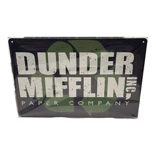 Dunder Mifflin Inc. Paper Company Tin Metal Sign Man Cave Garage Decor 8x12