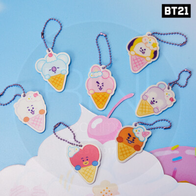BTS BT21 Official Authentic Goods Lenticular Keyring On the Cloud Ver + Track#