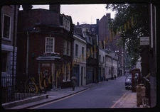 London England Street Scene Norstel Battersea Sign 35mm Slide 1960s Kodachrome