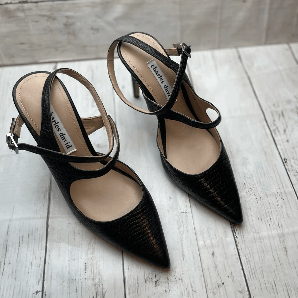 Charles David Ronni Black Pointed Heel Size 9.5 - Image 2 of 4