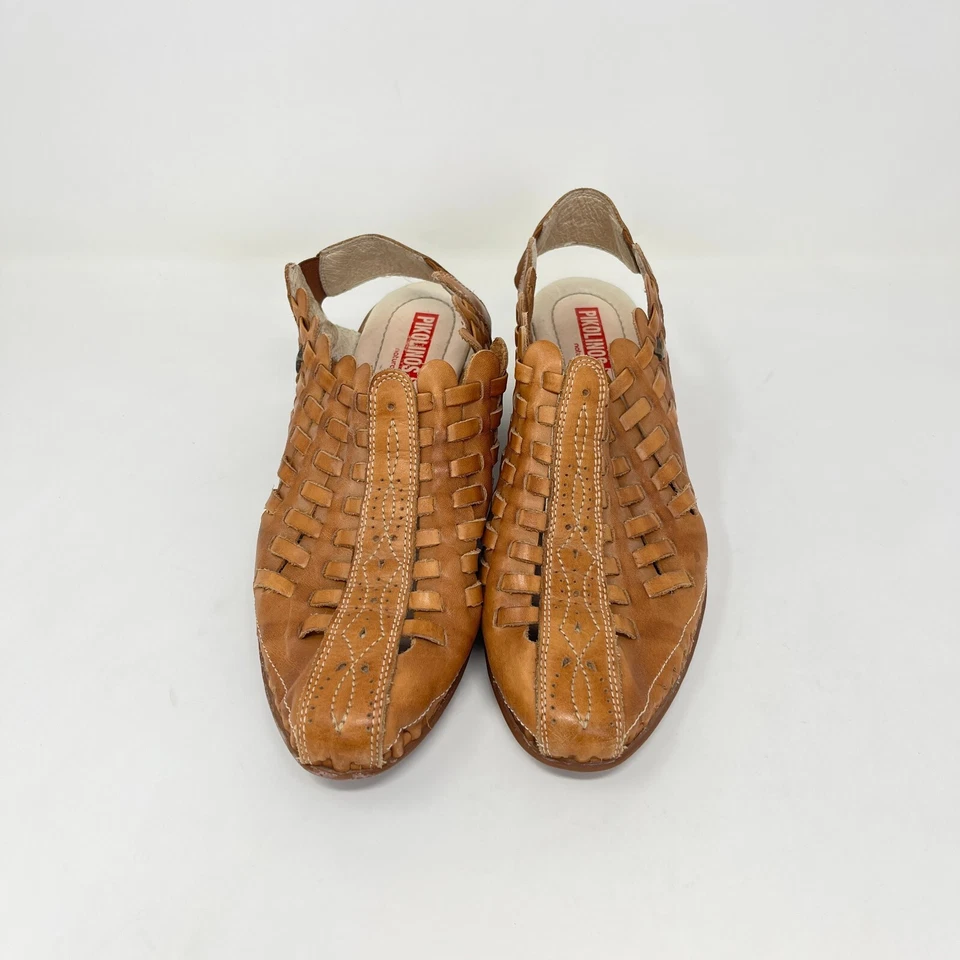 Pikolinos Puntera Almendra Romana Zapatos de Cuero Marrón Tostado Para Mujer Talla 6.5 Foto 3 de 4