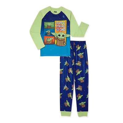 Star Wars Boys Baby Yoda The Force Is Strong 2pc Long Sleeve Pajama Set 6-7,  8