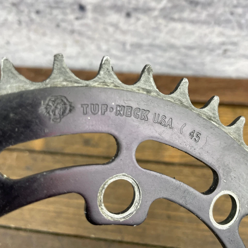 Anel corrente BMX pescoço tuf 45 dentes 45t 110 130 EUA roda dentada tufo BMX old school - Imagem 4 de 4