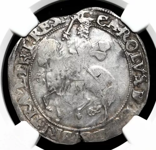ENGLAND. Charles I, 1625-1642. Hammered Silver Halfcrown, S-2779, NGC XF45