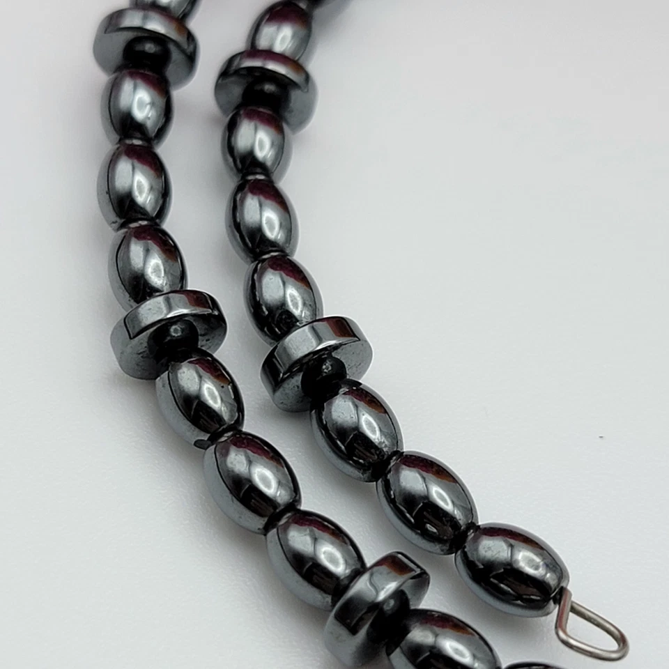 Silver Tone Dragon Pendant Hematite Memory Wire Choker Necklace 16 Inch - Image 4 of 4