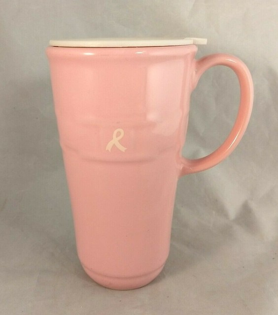 Longaberger Woven Traditions Pink Travel Mug with Lid eBay