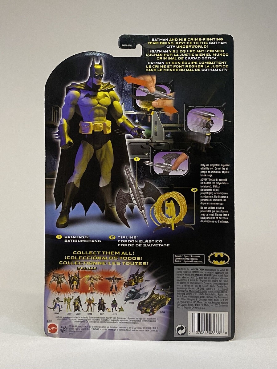 BATMAN ZIPLINE BLACK AND GREY SUIT 2003 ACTION FIGURE- DC COMICS