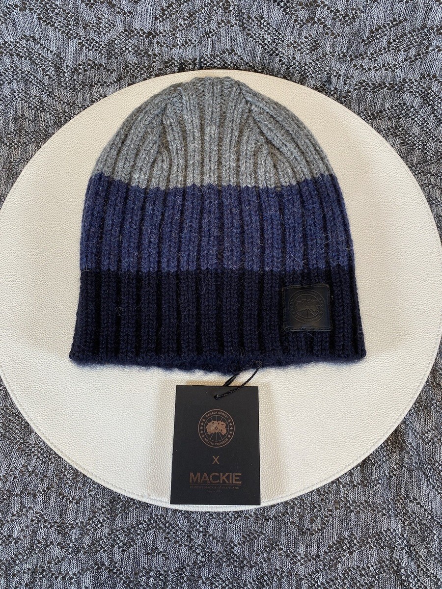 Canada Goose Wool Block Rib Slouch Hat Beanie Men’s Navy Blue NWT