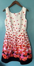 TAHARI ARTHUR S. LEVINE Dress Womens Sleeveless Midi Sz 8 Floral Party Picnic