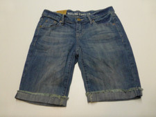 Mossimo Fit 6 Lower Waist Straight Hip Rolled Jean Shorts Womens 5 Blue New