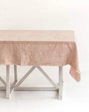 Creative Women Handmade Stone Washed Linen Tablecloth