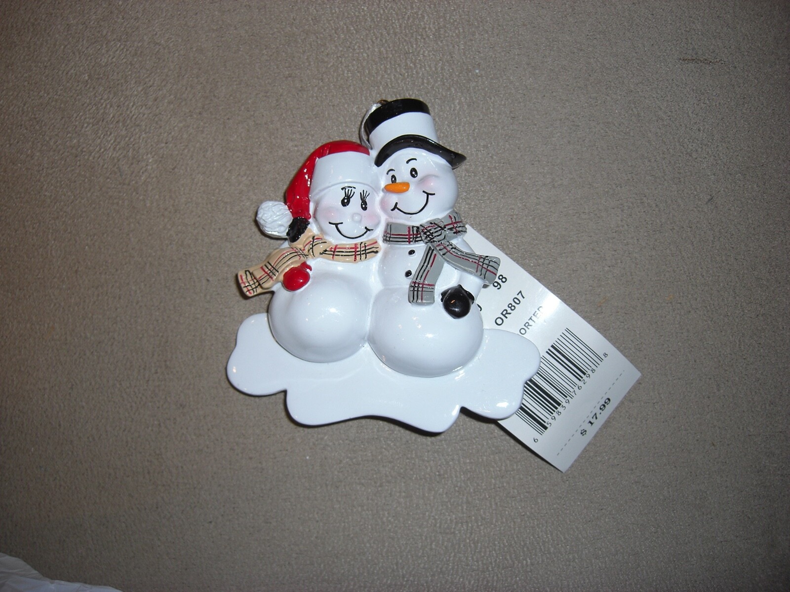 Christmas Tree Ornament EXPECTING SNOWMAN COUPLE Personalized NEW | eBay