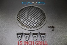 1 15 INCH STEEL SPEAKER SUB SUBWOOFER GRILL MESH COVER W/ CLIPS SCREWS GLKT-15