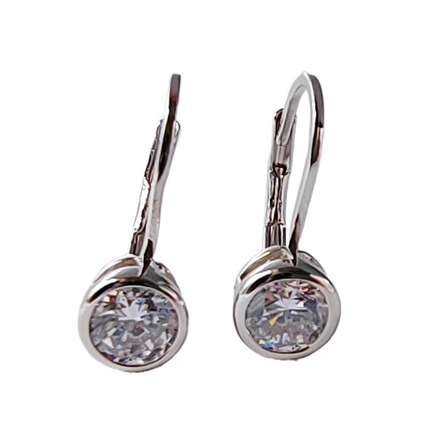 Orecchini punto luce in argento 925 pendenti rodiato oro bianco - Foto 2 di 9