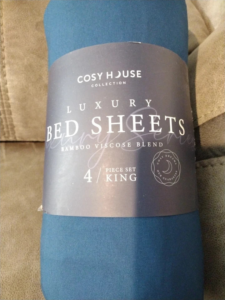Cosy House Collection Luxury Bamboo Sheets - 4 Piece Bedding Set - King Turquois - Image 4 of 4
