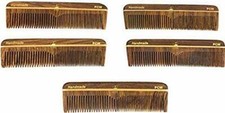 GBS Professional Mens Pocket Comb - 5" Wood Coarse Fine Tooth