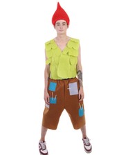Troll Leaf Vest and Brown Patchwork Pants Premium Halloween Costume, HC-045