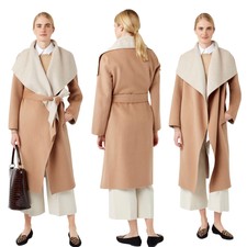 Hobbs Camel Odelia Coat Size M Double Face Wool Blend Rrp £329