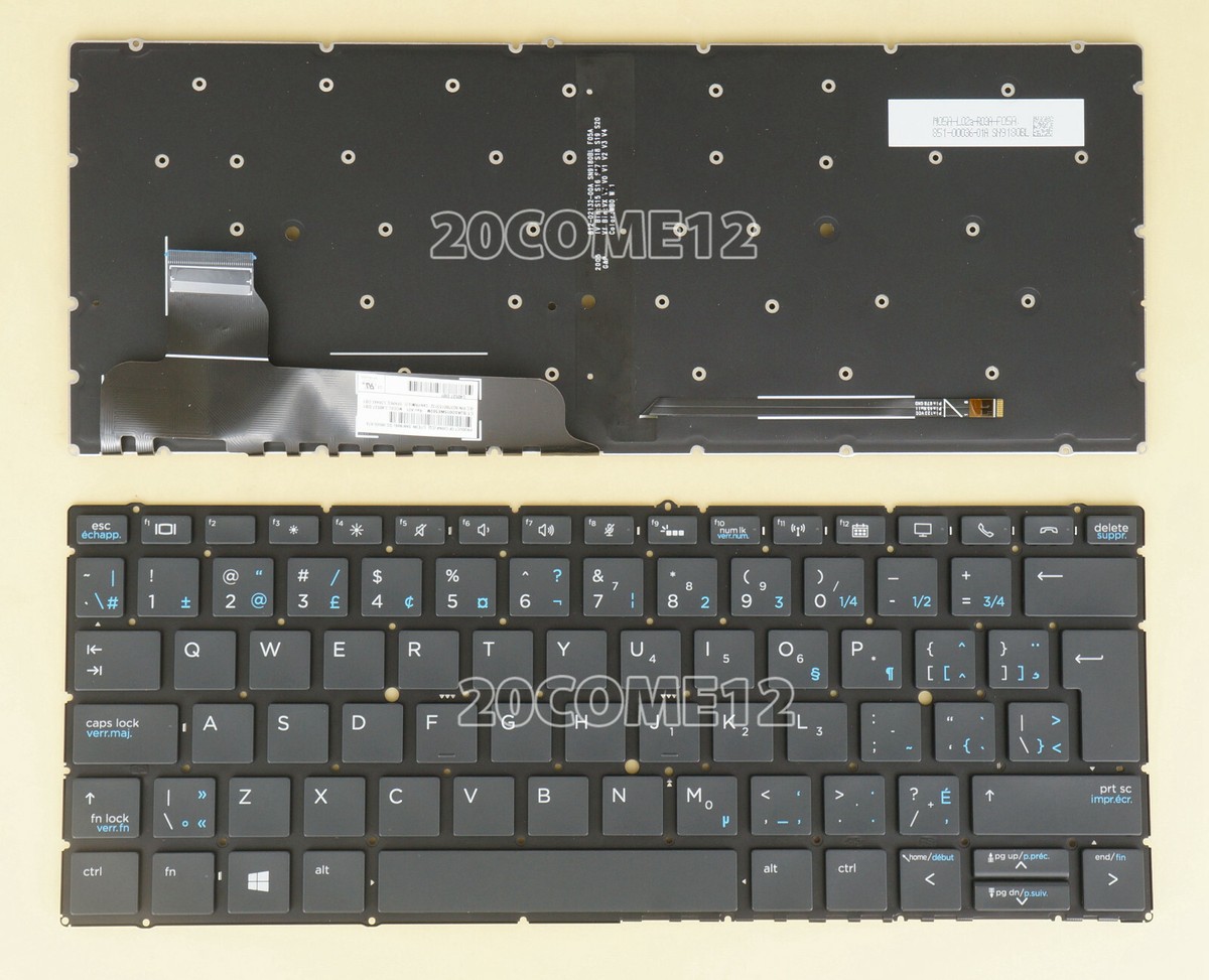 For HP EliteBook x360 830 G5 830 G6 Keyboard Backlit Canadian