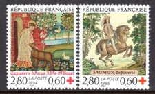 France Scott #B662a-63a VF MNH 1994-95 Red Cross Perf 13½ x 13
