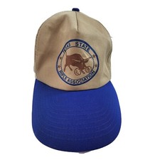 Vintage Texas State Rifle Association Baseball Cap Hat Tan Snapback Nissin EC