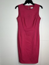 Calvin Klein Barbie Pink Jacquard Dots Sleeveless Sheath Dress Size 6